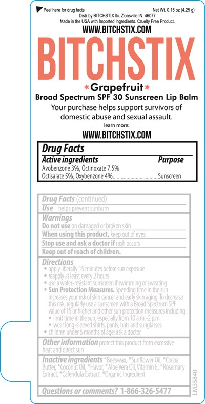 Bitchstix Grapefruit Spf 30 Sunscreen Lip Balm Label (99940 Lm35840 Bitchstix Grapefruit Spf 30 Broad Spectrum Sunscreen 2023 2 15 Ol)